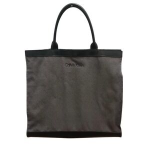 Calvin Klein Purse Canvas Tote Shoulder Bag Neutral Everyday Classic Minimalist